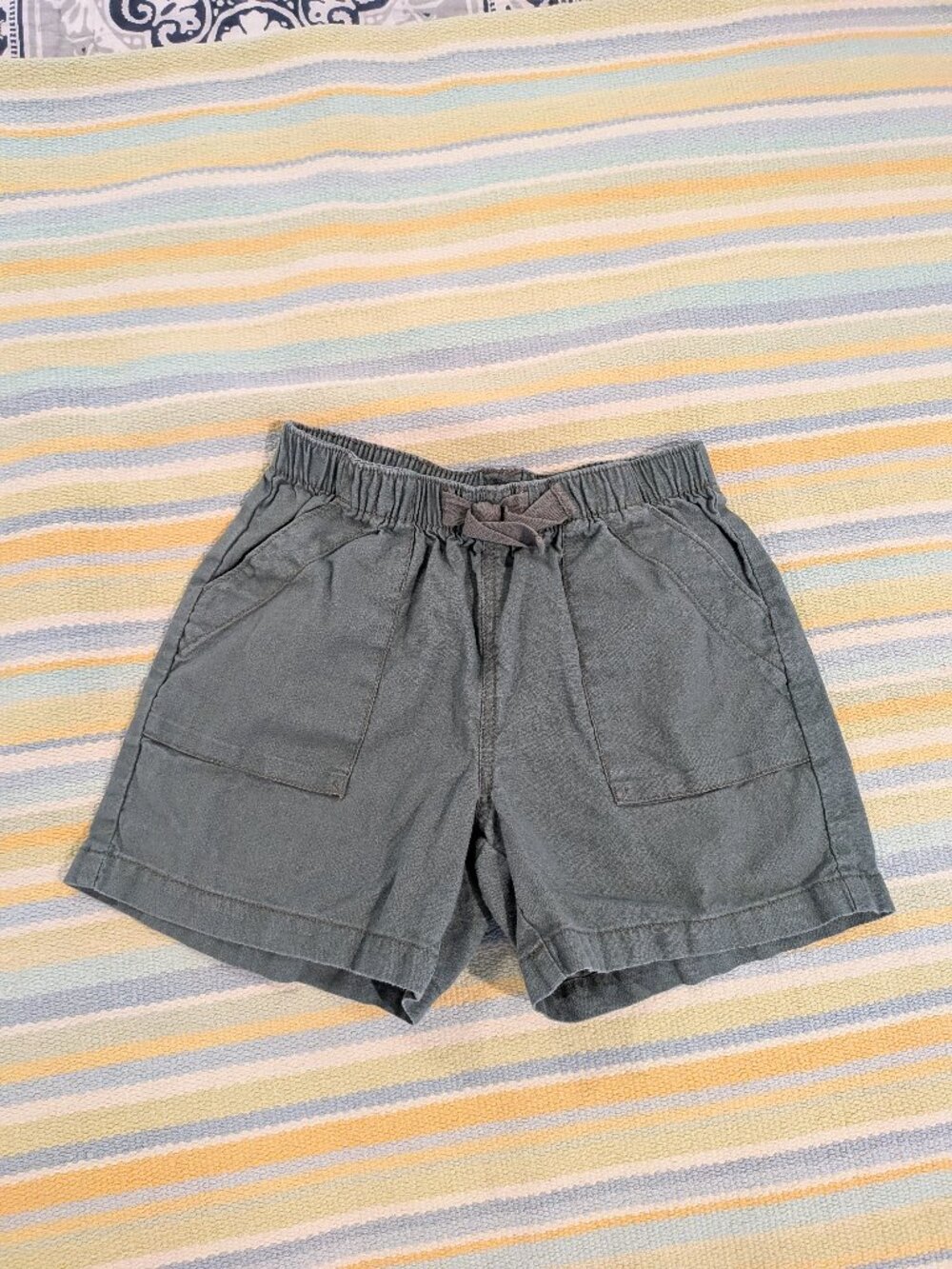 ⭐ Girl's Tea Collection Green Linen-Blend Woven Camp Shorts size 8